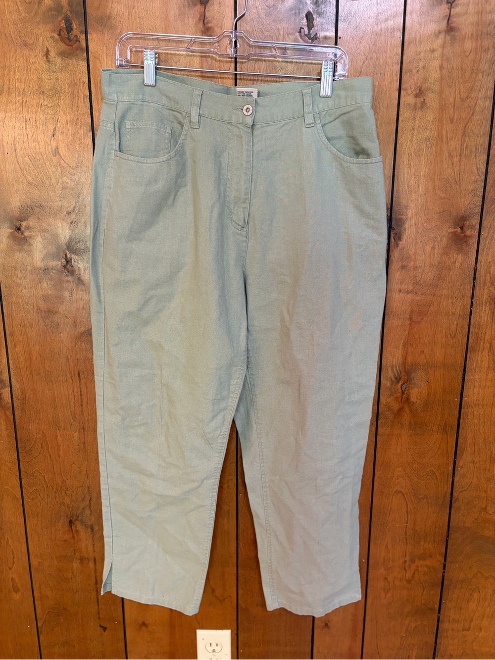 bill blass Sage Green Straight-Leg Chinos